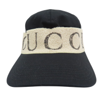 【二手名牌BRAND OFF】GUCCI 古馳 黑色 帆布 Gabardine 帽子