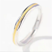 Personality Gold Silver Collision Ring For Men Jewelry Popular S925 Ring Male Finger Accessories Trendy Couple Ring Adjustable