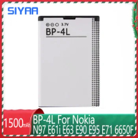 SIYAA New BP4L BP-4L BP 4L Battery For Nokia N97 E61i E63 E90 E95 E71 6650F N810 E72 E52 E55 E6-00 Lithium Polymer Phone Bateria