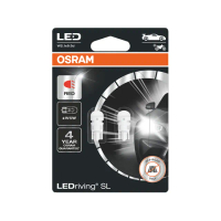 【Osram 歐司朗】2825DRP T10 168 194 W5W LED 燈泡(紅光)