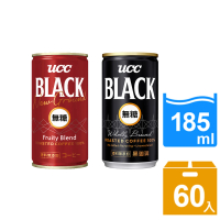 UCC BLACK無糖咖啡185g*30入+赤․濃醇無糖咖啡185g*30入(共60入)