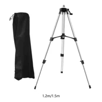 Level Tripod Construction Tripod Extendable Lightweight Portable with Bag Adjustable Height 5/8" to 1/4" Adapter Tripod Stand