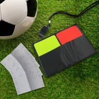 1 Set Sport Football Soccer Referee Card Set With Whistle Red And Yellow Card Tools