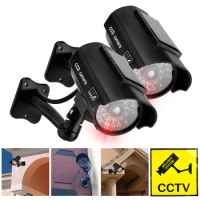 Dummy Surveillance Camera with Flashing Red LED Light Fake CCTV Security Camera Theft Deterrent CCTV Cam Indoor Or Outdoor Use