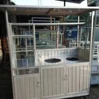 Gerobak aluminium baso mie ayam 2 meter