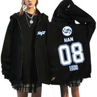 Jaket KPOP KARMA Print Zipper Up Hoodie MOTIF 4 L