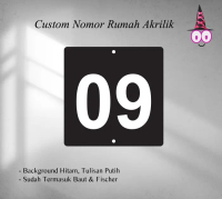 Nomor Rumah Acrylic | Custom Angka Kamar Hotel Kost Akrilik 15x15cm