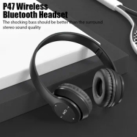 Stereo P47 Headset 5.0 Bluetooth Headset Folding Series Wireless Sports Game Headset for HuaWei XiaoMi