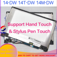 Original For HP Pavilion x360 14-DW 14 DW 14M-DW 14-inches LCD Screen Display Panel Touch Digitizer Replacement Assembly Bezel