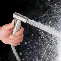 Stainless Steel Portable Bathroom Outdoor Cleaning Booster Flushing Device Bathroom Seat Toilet Spra