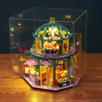 diy Small House European Style Villa Small House Round Arch Garden Double-Decker Villa Model Handmad