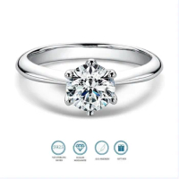 GRA Certified 1-3CT Moissanite Ring VVS1 Lab Diamonds Solitaire Ring for Women Engagement Promise Wedding Band Jewe