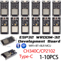 ESP32 WROOM-32 Development Board TYPE-C 5V CH340C/CP2102 WiFi+Bluetooth Ultra-Low Power Consumption 32Mbits Wireless Module TYPE