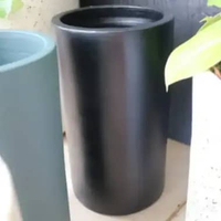 POT TANAMAN TERAKOTA PREMIUM D20T35 SILINDER TABUNG Hitam