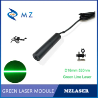 Green Line Laser Diode Module D16mm 520nm 10mw 20mw 30mw 50mw Single Mode Industrial Laser With Adapter And Bracket Supply