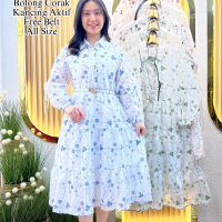 Midi dress wanita 844/dres Midi corak/ Midi dres wanita terbaru/Midi dres Katun murah