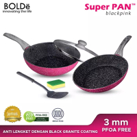 Bolde Super Pan Set Black Pink Granite Series - 5pcs