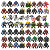 Marvel Movie Character Anime Figure Mini Block Figurine Superhero Spider Man Hulk Annihilation Puzzle Toy Children's Gift
