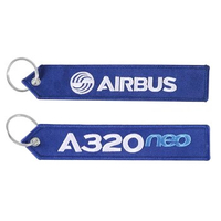 20 PCS AIRBUS Keychain Phone Straps Embroidery A320 Aviation Key Ring Chain for Aviation Gift Strap Lanyard for Bag Zipper