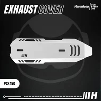 Hayaidesu Exhaust Cover PCX 150 Tameng Pelindung Knalpot Motor PCX 150 Hitam