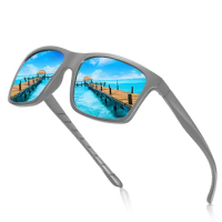 Handmade Frame Oversized Rectangle Sun Glasses Polarized Mirror Sunglasses Custom Made Myopia Minus Prescription Lens -1 to -6