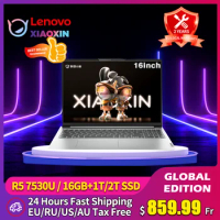 Lenovo Xiaoxin 16 Laptop AMD Ryzen 5 7530U 2023 Notebook 16-Inch 16GB RAM 512GB/1TB/2TB SSD Integrated Graphics Computer Win11