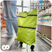 Portable Folable Tote Bag Food Organizer Shopping Trolley Bag On Wheels Bags Folding Shopping Bags With Wheels Rolling Cart