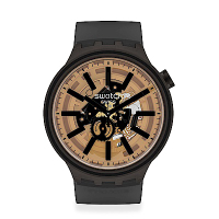 Swatch BIG BOLD系列手錶 DARK TASTE 太陽光譜- 宇宙黑-47mm