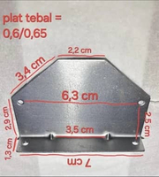 PLAT KLEM RODA | PLAT TATAKAN RODA CASTER ETALASE | PLAT BESI RODA ETALASE