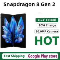 Original Vivo X Fold 3 Mobile Phone Snapdragon 8 Gen 2 Face ID 8.03" AMOLED Folded Screen 80W Charge 50.0MP Camera Fingerprint