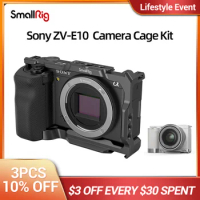 SmallRig Sony ZVE10 Camera Cage with Silicone Cage handle Built-in Arca quick release plate Cage Rig Kit for Sony ZV-E10 3538