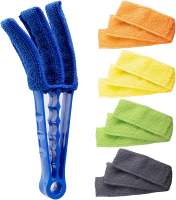 Hiware Window Blind Cleaner Duster Brush with 5 Microfiber Sleeves - Blind Cleaner Tools for Window 