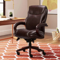 Hyland Executive Office Chair High Back Lumbar Support AIR Technology Bonded Leather Wood Ergonomic Adjustable Comfort Home