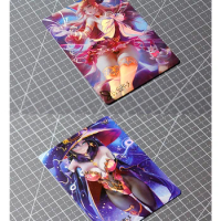 10Pcs/set Goddess Story Self Made Yae Miko Ahri Acg Beautiful Girl Color Flash Card Anime Game Collection Cards Gift Toys