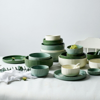 食光餐具系列套裝家用個性創意碗盤歐式陶瓷餐具純色單個湯面碗