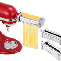Pasta Maker Attachments Set for all KitchenAid Stand Mixer, including Pasta Sheet Roller, Spaghetti Cutter, Fettuccine Cutter