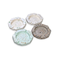 Asbak Heksagon Motif Teraso Lebar 10 cm Tinggi 2 cm Bahan Gypsum - Souvenir/ Dekorasi Rumah Lucu