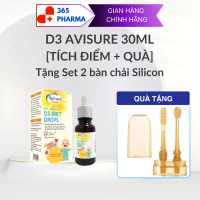 [MỚI 30ml Tích 3 điểm] Avisure D3MK7 bổ sung vitamin D3 và K2 cho bé