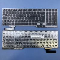 US-International Laptop Keyboard For Fujistu E754 Lifebook E557 E753 E756 E554 E556 CP670825-03 With Frame US Layout