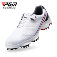 PGM Golf Shoes Mens Comfortable Knob Buckle Golf Men's Shoes Waterproof Wide Sole Sneakers Spikes Non-Slip