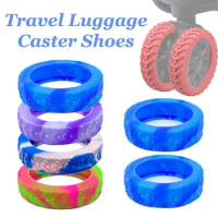 8PCS Travel Luggage Trolley Box Casters Cover Camouflage Silicone Suitcase Wheels Protection Cover with Silent Sound