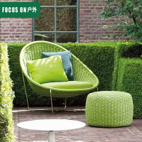 北歐戶外沙發設計師陽臺單人藤椅軟裝樣板室外庭院創意藤編沙發椅