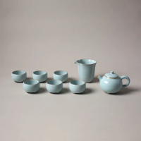 【LohasPottery 陸寶】汝窯三足壺茶組(汝窯藏器 陶瓷茶具組 茶器 精緻禮盒)