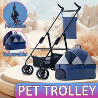 Pet Stroller 360 Degree Rotating Pet Stroller Lightweight Detachable Foldable Pet Out Stroller For D