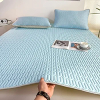 Summer Luxury Foldable Latex Mattress Ice Silk Mat Bedding Set Girl Bedroom Non-slip Breathable Folding Cool Mat Dust Mat