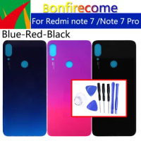 For Xiaomi Redmi Note 7 Pro Battery Back Cover Glass Panel Rear Door Housing Case Shell Replacement