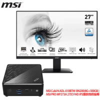 微星MSI Cubi N ADL-018BTW-BN200(8G+500GB) 搭 PRO MP273A 27吋 FHD IPS護眼商務螢幕