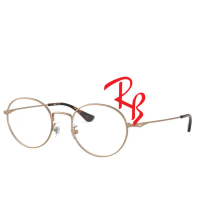 【RayBan 雷朋】輕量細圓框光學眼鏡 舒適可調鼻墊 RB6369D 2886 50mm 古銅 公司貨