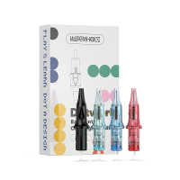 Ballpoint Pen Cartridge Needles Wormhole Tattoo Cartridge Needles 20Pcs Mixed Color Dotwork Tattoo N