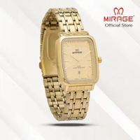 Mirage Jam Tangan Pria Analog 8881 M Gold Original Stainless Plat Hitam